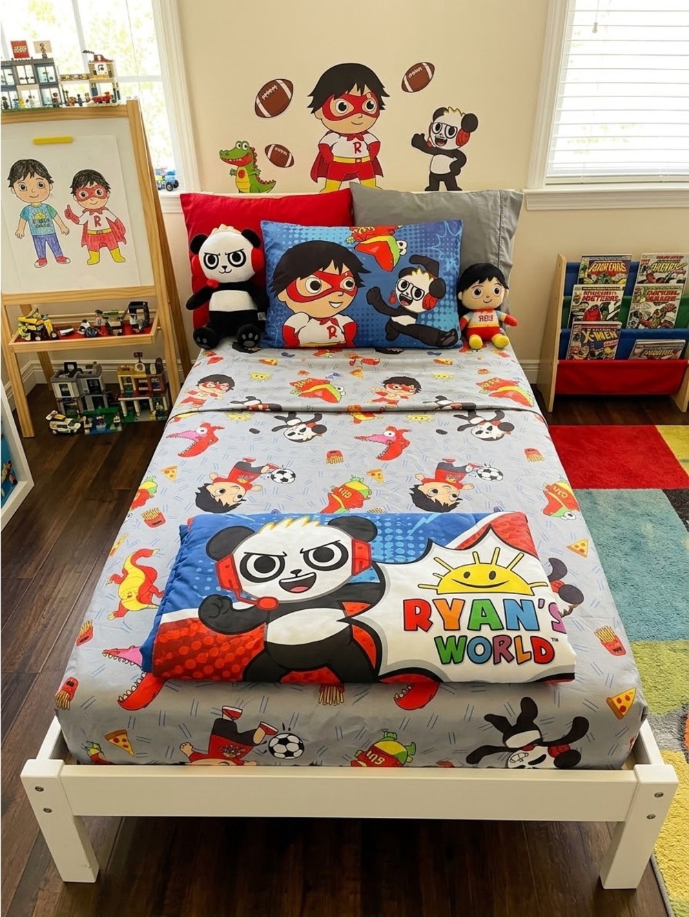 Kids RYAN’s WORLD  Superhero FULL SIZE SHEET SET FLAT FITTED & PILLOWCASE